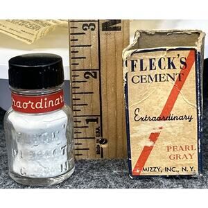 Vtg Fleck's Cement Pearl Gray Mizzy Inc Dental Oxyphosphate of Zinc Powder